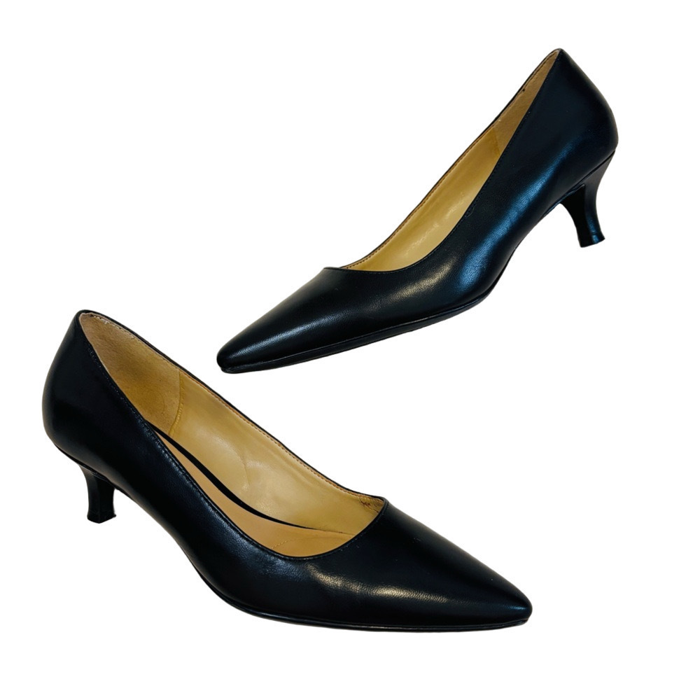 Naturalizer Black Leather Pointed Toe Pippa Pumps Size 6.5 - Picture 5 of 12